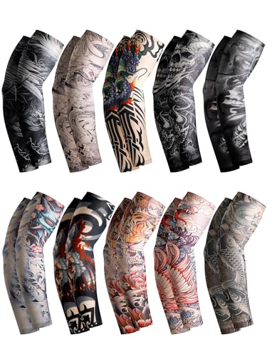 Boao 20 Pcs Men's Arm Sleeves UV Protection - color: Cool, size: Medium, style: Chic
