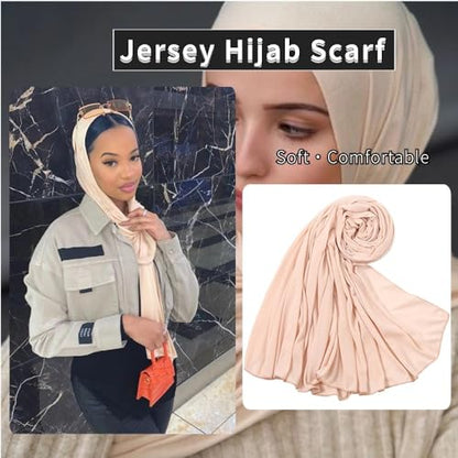 Nonbongoy Head Wraps for Black Women 71"x32" Long Soft Jersey Hijab Turban - color: 1-apricot Headwrap
