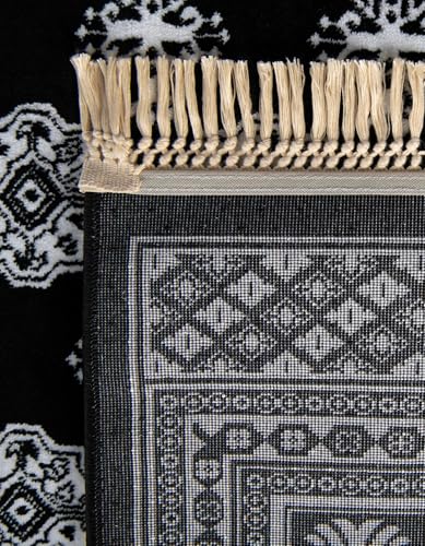 Rugs.com Bokhara Collection Rug – 2x3 Black and White Medium-Pile Rug Perfect for Entryways, Kitchens, Breakfast Nooks, Accent Pieces - color: Black and White, size: 2' x 3'