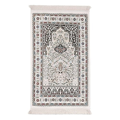 Muslim Prayer Mat, Portable Prayer Mat, Janamaz Prayer Rug, Thick Prayer Mats Muslim, Islam Prayer Rug, Sajadah for Prayer, Eid Gifts, Ramadan Box (White) - color: White