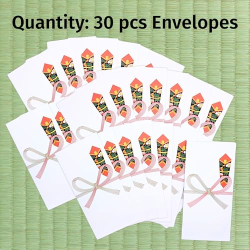 Japanese Traditional Paper Cash Envelopes for Gift, 30Pack - size: 7.07 x 3.50 in (30 Pack)