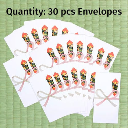 Japanese Traditional Paper Cash Envelopes for Gift, 30Pack - size: 7.07 x 3.50 in (30 Pack)