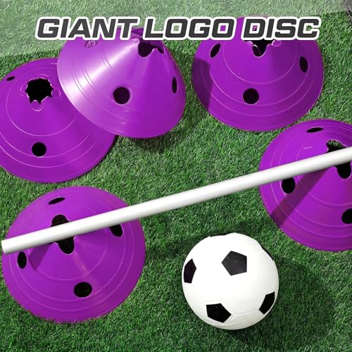 Jumbo Disc Cones Jumbo Soccer Cones with Mesh Bag Giant Large Agility for Soccer Training Adult Sports - color: Purple