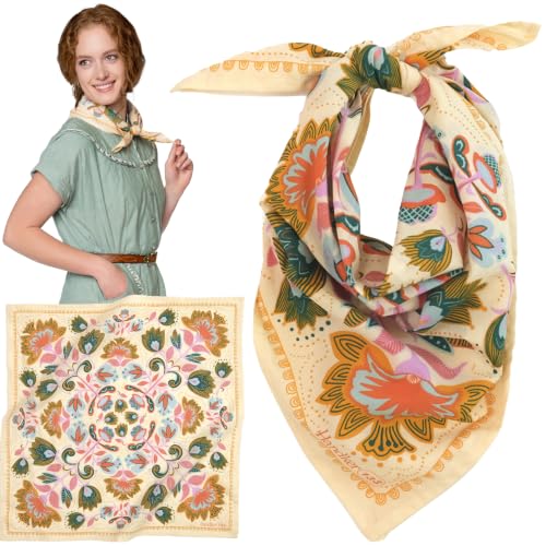 Handker Bandana Cotton Hair Scarf & Head Bandanas for Women & Men - 22"x22" - color: Ingrid