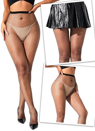 VOAKOW Fishnet Stockings Womens High Waist Fishnet Tights Mesh Stockings For Women - color: Regular Black S Mesh 2