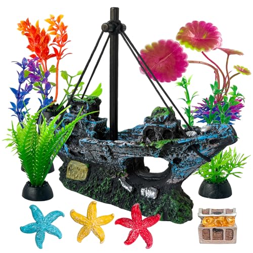 10Pcs Tank Accessories for Beta Fish,Small Fish Tank Decorations, Beta Fish Tank Starter Kit