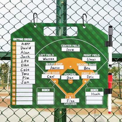 Magnetic Baseball Lineup Board for Dugout, Dry Erase Coach Lineup Board | Double Sided Softball & Baseball Coaching Board Clipboard for Coaches with 40 Lineup Cards, Baseball Accessories - style: Baseball Board