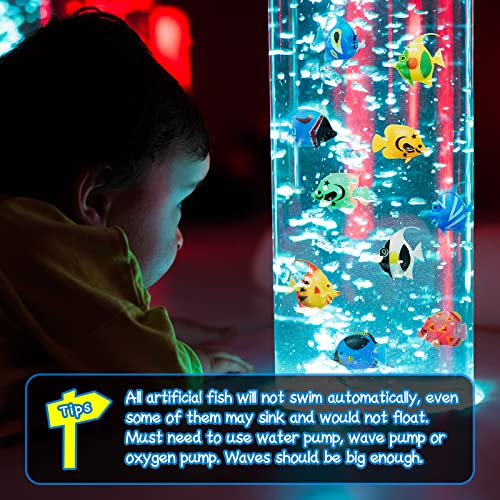 Weewooday 20 Pcs Artificial Moving Fishes Plastic, Random Fish | Floating Lifelike Fishes Tank Ornament Aquarium Decorations - style: Random Fish
