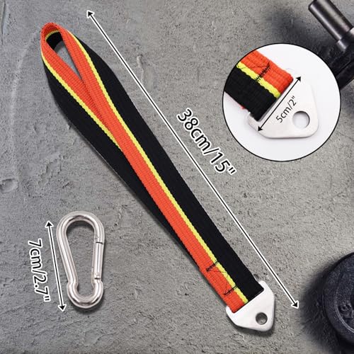 Double-Sewn Thick Arm Wrestling Training Strap with Stainless Steel Triangular Buckle – Durable Arm Wrestling Belt for Free Weights and Cable Machine Training - color: Orange