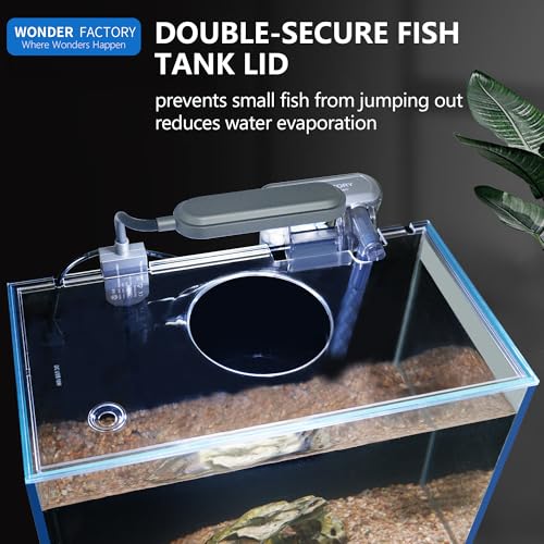 Small Aquarium Set Glass 2.6 Gallon Fish Tank, Starter Kit with Heater Self Cleaning System Efficiency Filter Bright Light Rocks Gravel Cleaning Tool, Leak-Proof Ultra-Clear Rimless Desktop Betta Tank - size: 2.6 Gallon