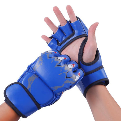 Punch Bag Boxing Gloves Muay Thai Karate Gloves for Men Women Boxing Mitts MMA Body Combat Taekwondo Training Martial Art Fighting Grappling UFC Cage Fighting - color: Blue1