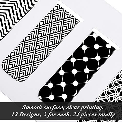 Zonon 24 Pcs Magnetic Bookmarks Bulk Clips Black White Classic Magnetic Page Markers Page Clip Bookmark Funny Bookmark Gifts for Reading Lover Party Favor Office Reading Supplies - style: Simple