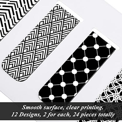 Zonon 24 Pcs Magnetic Bookmarks Bulk Clips Black White Classic Magnetic Page Markers Page Clip Bookmark Funny Bookmark Gifts for Reading Lover Party Favor Office Reading Supplies - style: Simple