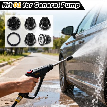6 Pcs Pressure Washer Pump Check Valve Kit 1 K01 Replacement Valve Washer Bulk Rubber Inter Compatible with General Pump T1011 Ts1011 Ts1511 Ts2021 Ts2011 Ts1021 20 mm Series Pumps Tool
