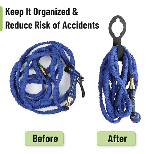 UNCO- Garden Hose Holder, Metal, 2 Pack, Fits 50' of 5/8" Hose, Water Hose Hanger for Outside, Portable and Hanging Carrier - size: 2 Pack