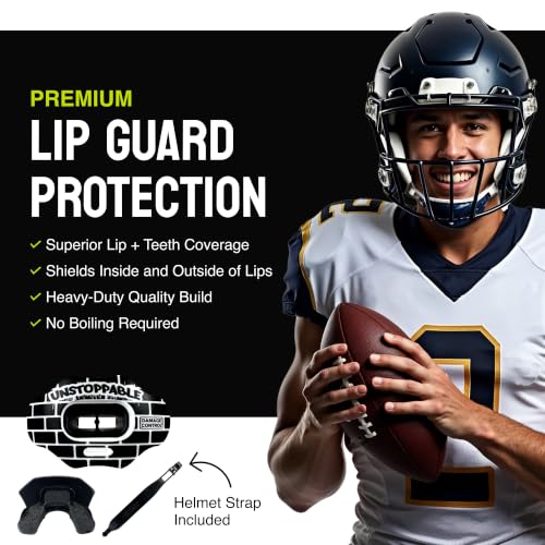 DAMAGE CONTROL Youth Football Mouth Guard – Breathable No Boil Mouthpiece, Protects Lips & Teeth, Works with Braces, Includes Helmet Strap – Sports Gear & Accessories (Unstoppable) - color: Unstoppable