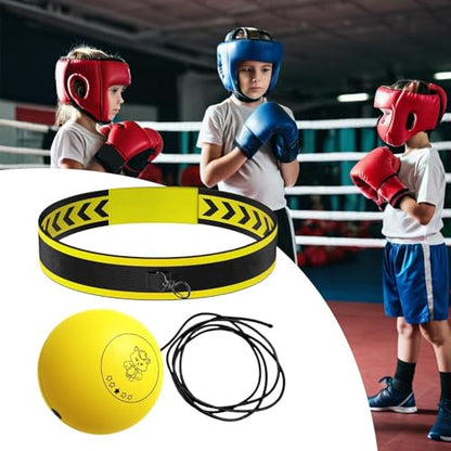 Boxing Reflex Ball Multifunctional Fun Effective Reaction Training | Kids Beginners Punching Headband for Adults Enthusiasts Families Friends Amateurs Lovers Fun Sports Activities - color: Yellow ball
