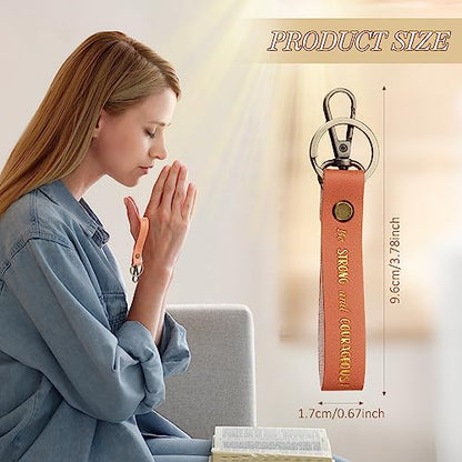 20 Pcs Christian Key Chain Leather Religious Keychain Inspirational Bible Key Chains Verse Quote Keychains Easter Day Gift - color: Pastel Colors