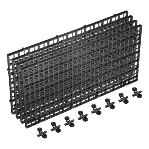 uxcell 4Pcs Aquarium Fish Tank Divider, 12x6 Inch Plastic Egg Crate Light Diffuser Grid Filter Bottom Partition Separator with Sucker Clips and Suction Cups for Aquarium, Black - color: Black, size: 12x6 Inch