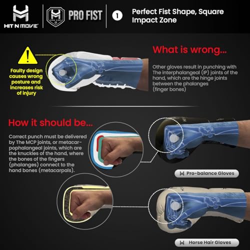 HIT N MOVE Süvari Horsehair Boxing Gloves Hook and Loop, Lace-Up Boxing Gloves Men, Boxing Equipment, MMA Gloves Men, UFC Gloves Horsehair and 100% Cow Leather - size: 14 Oz, style: Hook and Loop BLACK