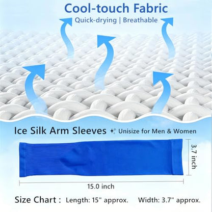UV Sun Protection Cooling Compression Arm Sleeves for men women - color: Black