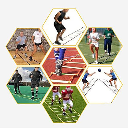 Agility Ladder Adjustable Double Row Agility Ladder,Speed Training Equipment,Football Flexibility Training Jumping,for Outdoor Athletic Footwork, Sports Drills(Size:3M) - size: 3M