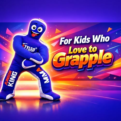 Unfilled Wrestling Dummy for Kids – Youth Grappling Dummy BJJ, MMA, Jiu Jitsu & Judo Training Partner – Durable Martial Arts Practice Buddy - color: Blue, size: 3ft / 36"