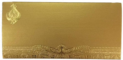 Shagun Envelopes Money Cash Gift 3 Fold Gold Design Envelope (10 piece) for Indian Wedding / Diwali / Birthday / Anniversary