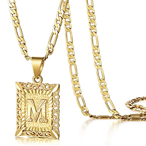 KissYan Initial Necklaces for Women Men - color: 1-Gold, style: M