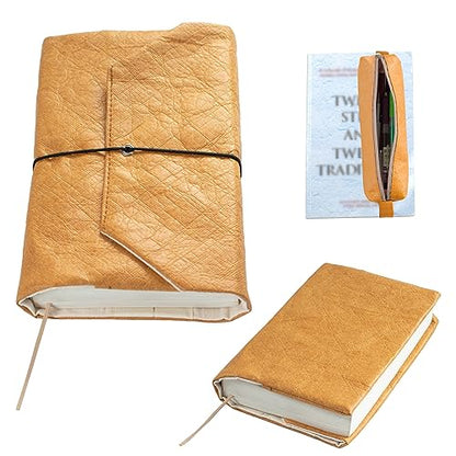 APLUFINE Book Cover-Bible Cover for Women, Men- Book Sleeve for Book Lovers-Paperback Book Protector & Hardcovers-Book Pouch with Pen Bag, Pencil Case for Bible Accessories Bible Gift Patent Pending