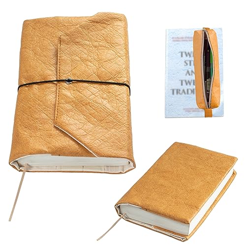 APLUFINE Book Cover-Bible Cover for Women, Men- Book Sleeve for Book Lovers-Paperback Book Protector & Hardcovers-Book Pouch with Pen Bag, Pencil Case for Bible Accessories Bible Gift Patent Pending