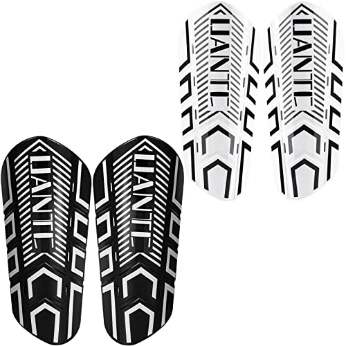 Shin Guards - Soccer Shin Guards with Cushion Protection for Kids/Adults - color: Black and Whtie,Shin Pads 2 Pairs, size: Medium