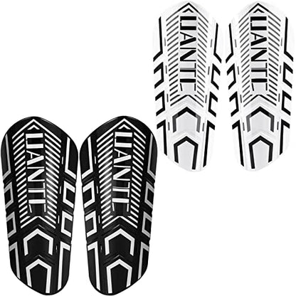Shin Guards - Soccer Shin Guards with Cushion Protection for Kids/Adults - color: Black and Whtie,Shin Pads 2 Pairs, size: Medium