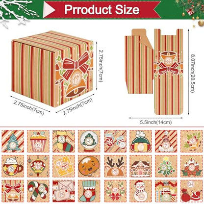 ONESING 24 Pcs DIY Christmas Advent Calendar Boxes for 2025, 24 Days Countdown Calendar Gift for Adults and Kids Christmas Cardboard Number Boxes Make & Fill Your Own Advent Calendar Boxes Lovely Xmas Kraft Papper - color: Style-C