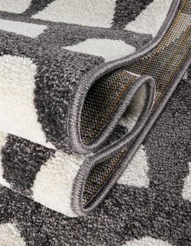 Rugs.com Whimsy Kids Collection Rug – 6 Ft Runner Dark Gray Medium-Pile Rug Perfect for Hallways, Entryways - color: Dark Gray, size: 2' x 6' Runner