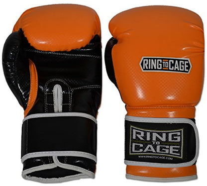 Gym Training Stand-Up Boxing Gloves - color: Orange/Black, size: Large weighs 16oz