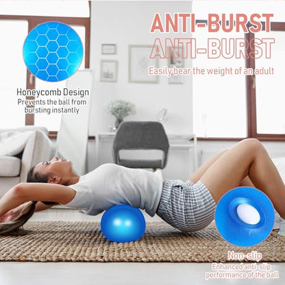Leyndo 4 Pcs Yoga Exercise Ball Pilates Pregnancy Birthing Fitness Ball with Quick Pump Anti Burst for Improved Posture, Balance, Yoga, Pilates, Training, 4 Colors - size: 9 Inch