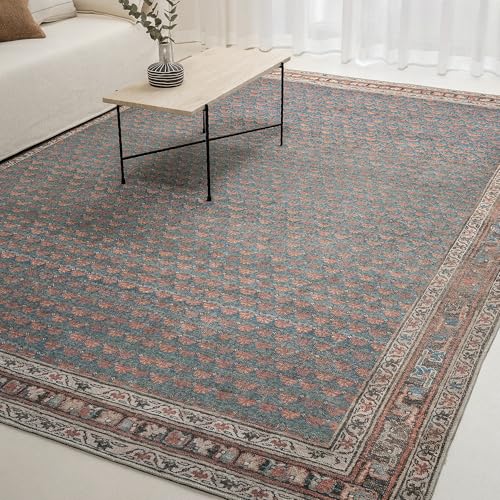 Knot Again 7'6" x 9'6" Blue Area Rug - Persian-inspired design - size: 7'6" x 9'6" (Rectangular)
