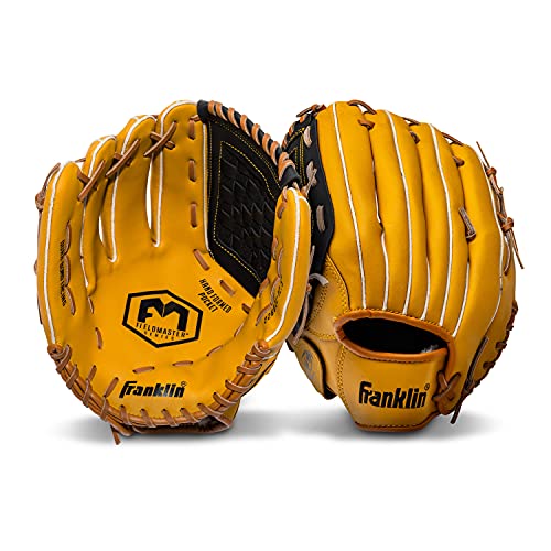 Franklin Sports Field Master Baseball + Softball Glove - Field Master Adult + Youth Baseball + Softball Mitt - Men's + Women's Gloves - color: Tan, style: 12.5" - Basket Web