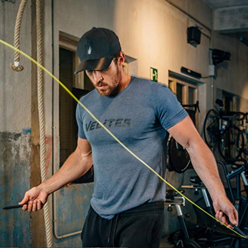 Velites Balanced Jump Rope for Crossfit, Boxing and Fitness Fire 2.0 Ideal for Double Jumps | Aluminum Speed Rope (ballasts not Included) by VELITES.e (Black)