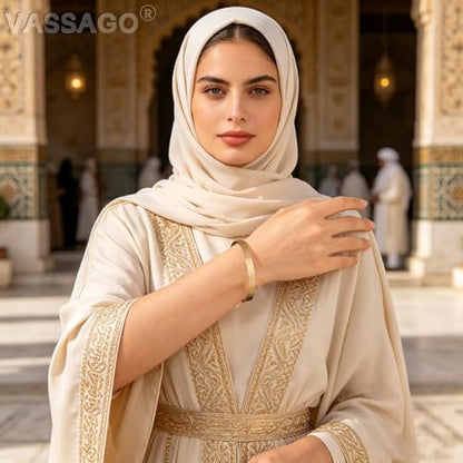 VASSAGO Ayatul Kursi Bracelet for Women Men Muslim Quran Allah Openable Bangles Arabic Calligraphy Cuff Bracelet Islam Eid Islamic Jewelry Gifts - color: Ayatul Kursi Bracelet