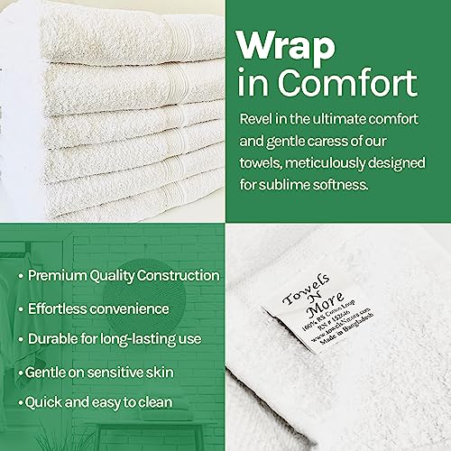 Towels N More Multi Pack 22X44 Small Light Weight Gym Towels or Can be Used as Quick Dry Bath Towel or Salon Towel, 100% Ring Spun Cotton Loops Sweat Towels Women's Hair Dry Towel (6)