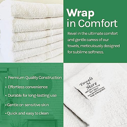 Towels N More Multi Pack 22X44 Small Light Weight Gym Towels or Can be Used as Quick Dry Bath Towel or Salon Towel, 100% Ring Spun Cotton Loops Sweat Towels Women's Hair Dry Towel (6)