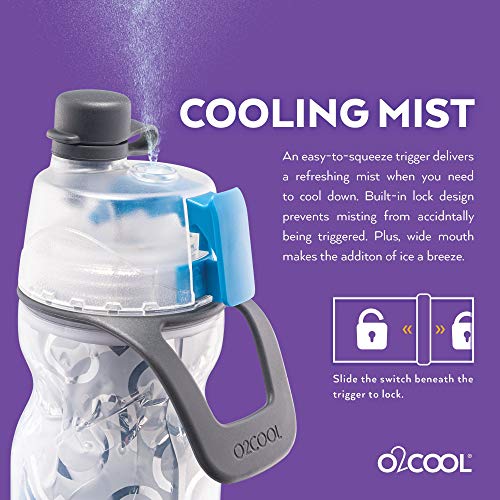 O2COOL Mist N Sip 20 oz Misting Sports Water Bottle 2-Pack Baseball | Yes - color: Baseball, style: Baseball