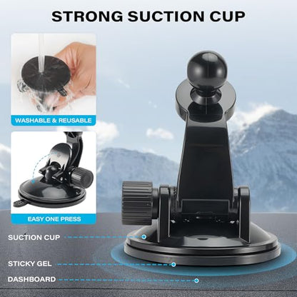 2 PCS Adjustable GPS Car Mount for Garmin Nuvi Dezl Drive Drivesmart Zumo Driveassist DriveLuxe StreetPilot RV, Replacement Suction Cup GPS Dash Ball Mount Dashboard Windshield Car Holder