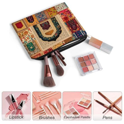 Ramadan Theme Showcases Vibrant Islamic Makeup Bag for Women, Cosmetic Pouch Travel Toiletry Organizer Bag 8.9"x6.5" Polyester - color: Ramadan Theme Showcases Vibrant Islamic
