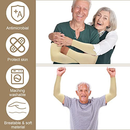 Janmercy 8 Pairs Arm Sleeves Thin Skin Protectors - color: Beige
