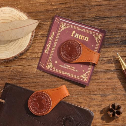 2PCS Vintage Magnetic Leather Bookmark, Leather Magnetic Bookmarks for Women, Magnetic PU Bookmarks Clip Book Accessories - style: Donuts and Cookies