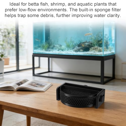 Aquarium Filter Baffle with Suction Cups, Fish Tank Water Flow Controller Water Calmer & Flow Reducer Hang-On Filter Accessory for Betta Fish Shrimp Tanks