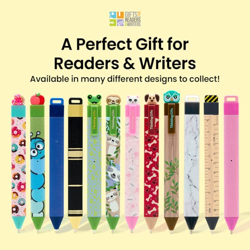 Gifts for Readers & Writers Pen Bookmark, Page Marker & Flat Writing Pen for Journal Notebook & Planner, Penmark Reading Accessory for Making Book Annotations, Pink - color: Pink
